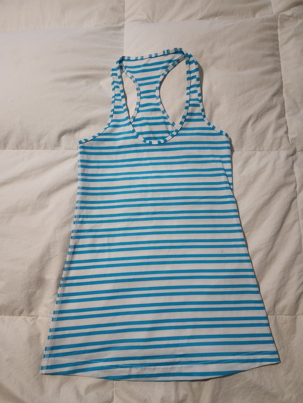 Lululemon Cool Racerback Tank Top Spry Blue Twin Stripe pattern